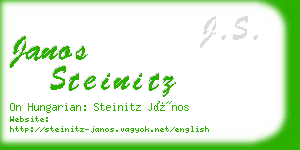 janos steinitz business card